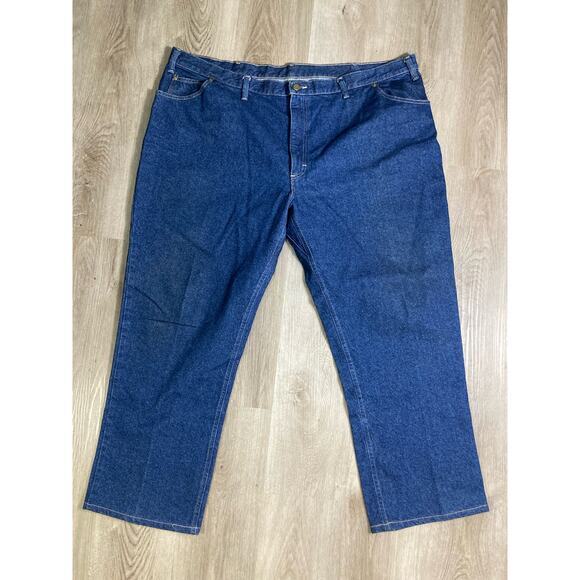 Vintage Blue Denim Jeans Size 48 Waist Relaxed Straight Fit‎ Plus - Picture 2 of 12